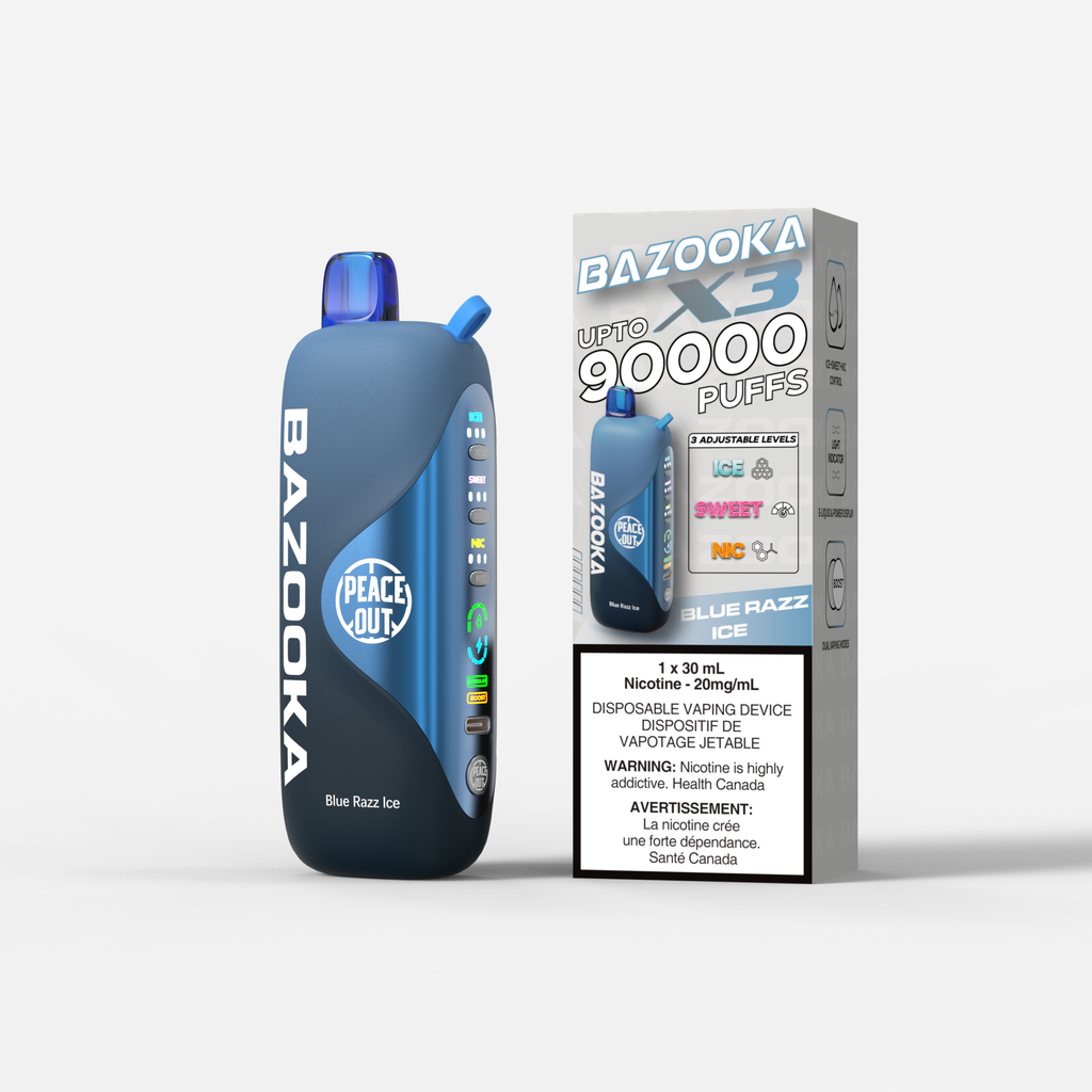 Bazooka X3 90K Blue Razz Ice Disposable Vape Canada
