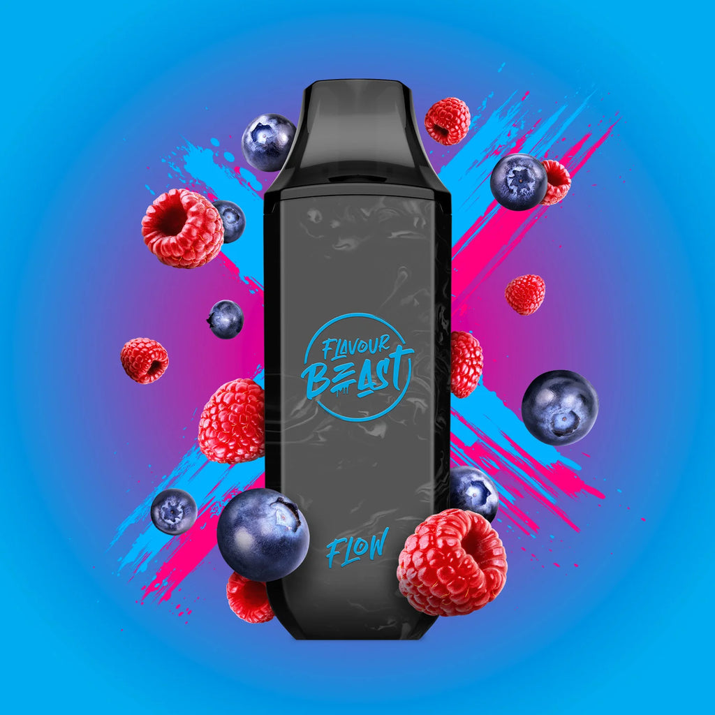 Bomb Blue Razz - Flavour Beast Flow Disposable Vape - Sleek design, up to 4000 puffs, 10mL juice capacity, 600mAh battery, 1.2 ohm mesh coil - Vape Cave