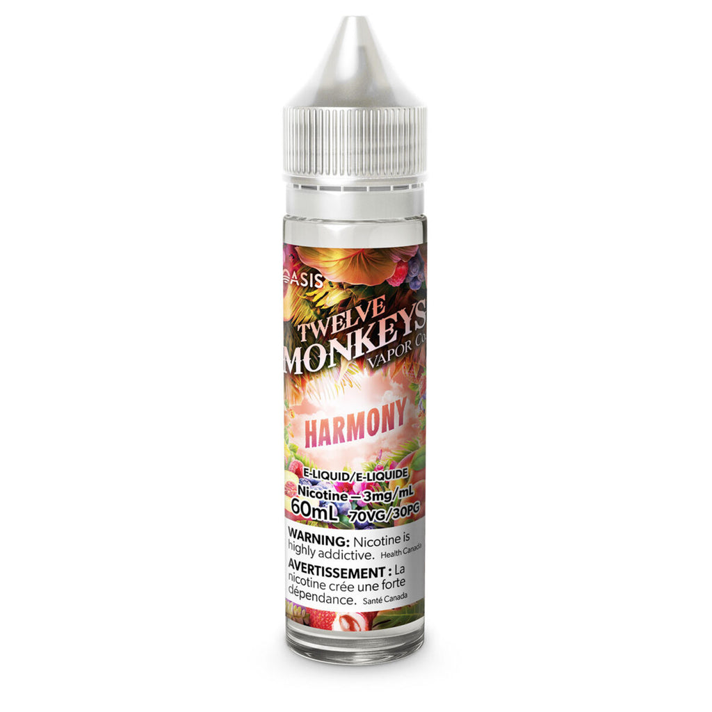 Harmony - 12 Monkeys Oasis Collection Freebase E-Liquid - Exotic and Refreshing Fruits Vape Juice - 60ml - Vape Cave
