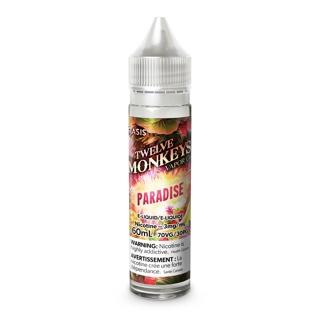 Paradise - 12 Monkeys Oasis Collection Freebase E-Liquid - Exotic and Refreshing Fruits Vape Juice - 60ml - Vape Cave