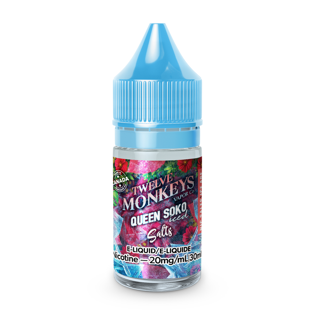Queen Soko - Twelve Monkeys Ice Age Salts - Refreshing Exotic Fruit Flavors with Cool Sensation - 30mL E-Liquid - Vape Cave