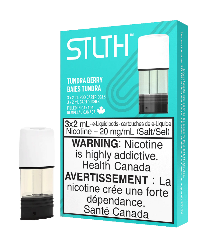 Stlth Pods Tundra Berry, a frosty berry blend for a refreshing vaping experience.